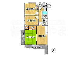 ソルクラージュ 3DKの間取図画像