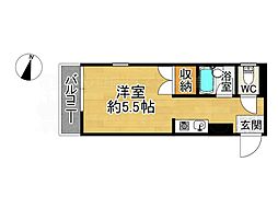 サンラーク二日市 ワンルームの間取図画像