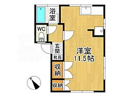 ヴィラ二日市 ワンルームの間取図画像