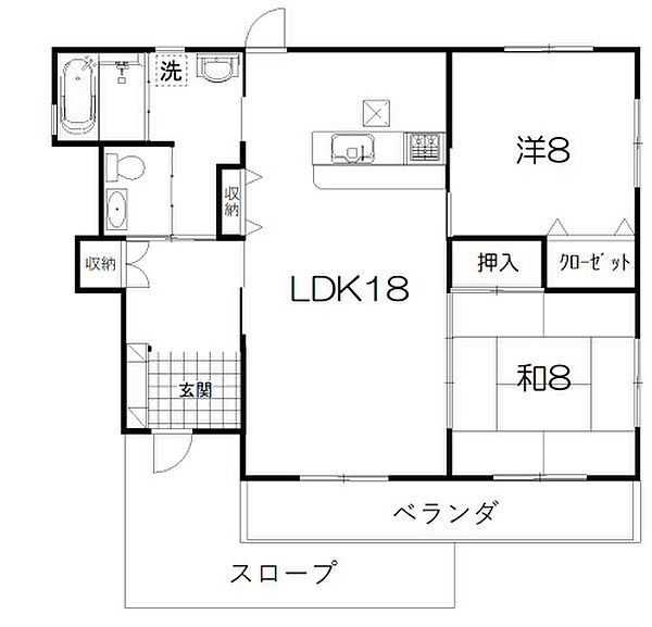 土与丸House2 1F号室｜広島県東広島市西条町土与丸(賃貸一戸建2LDK・1階・89.43㎡)の写真 その2