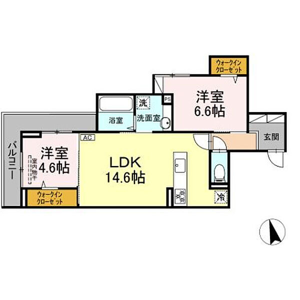 L’ESSOR西条 202号室｜広島県東広島市西条本町(賃貸アパート2LDK・2階・60.21㎡)の写真 その2