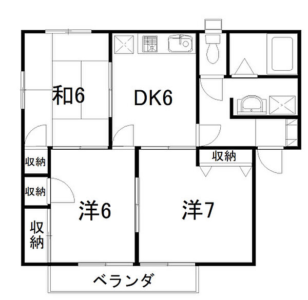 コンドウレジデンスB 201号室｜広島県東広島市西条中央６丁目(賃貸アパート3DK・2階・53.60㎡)の写真 その2