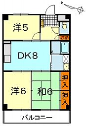 播磨ビル 3DKの間取図画像