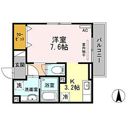 サンフラワー31 ワンルームの間取図画像
