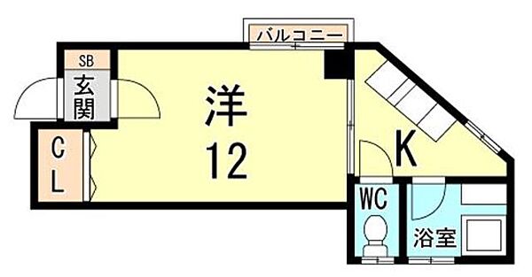 兵庫県神戸市兵庫区矢部町(賃貸マンション1K・4階・27.28㎡)の写真 その2