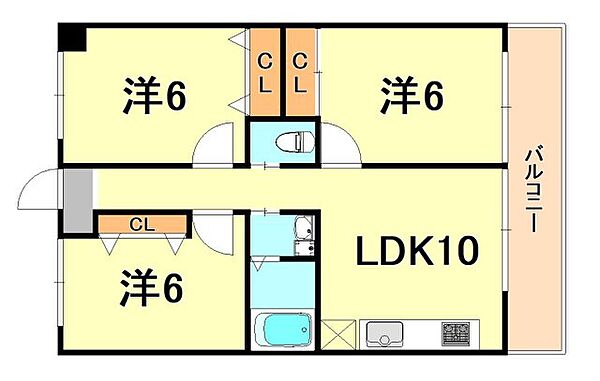 兵庫県神戸市須磨区須磨本町２丁目(賃貸マンション3LDK・2階・63.63㎡)の写真 その2