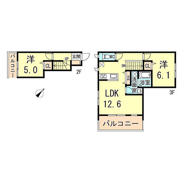 兵庫県神戸市須磨区離宮前町１丁目(賃貸アパート2LDK・2階・58.57㎡)の写真 その2