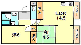 兵庫県神戸市須磨区白川字不計（賃貸マンション2LDK・4階・59.80㎡） その2