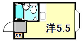 兵庫県神戸市中央区中山手通１丁目（賃貸マンション1R・2階・19.25㎡） その2