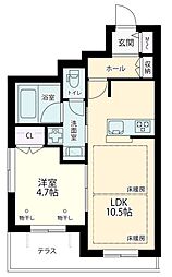 Ｍメゾン 1階1LDKの間取り