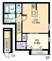 サザンガーデン渋谷本町 1LDKの間取図画像