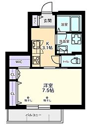 ラルゴ笹塚 1Kの間取図画像