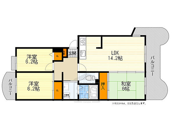 グリーンビュー少路 ｜大阪府豊中市少路２丁目(賃貸マンション3LDK・2階・75.40㎡)の写真 その2