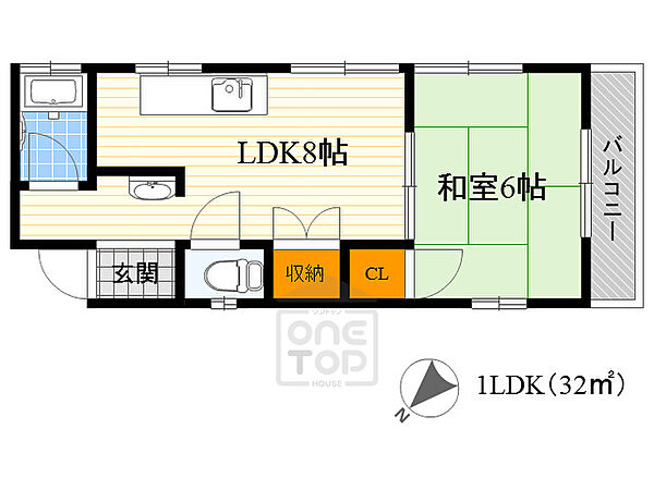 信和コーポ ｜大阪府吹田市佐井寺１丁目(賃貸アパート1DK・2階・32.00㎡)の写真 その2