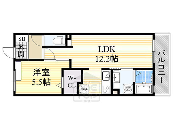 メゾンサフィール ｜大阪府豊中市走井３丁目(賃貸アパート1LDK・3階・41.68㎡)の写真 その2