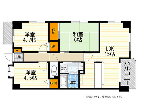 ソレイユレヴァン ｜大阪府豊中市服部本町５丁目(賃貸マンション3LDK・2階・67.41㎡)の写真 その2