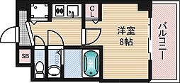 Osaka Metro御堂筋線 江坂駅 徒歩6分の賃貸マンション 2階1Kの間取り