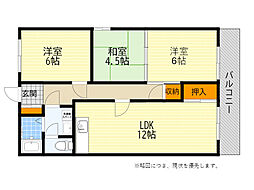 コーポマサ 3LDKの間取図画像