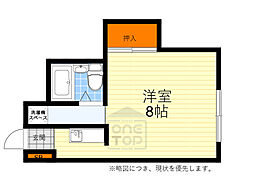 美吉野ハイツ ワンルームの間取図画像
