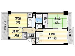千里サザンテラス 3LDKの間取図画像