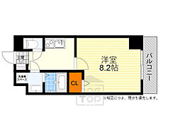 ビエラコート岸部中 1Kの間取図画像