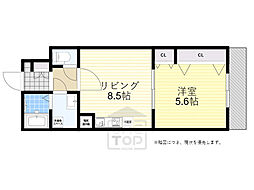 ACT江坂 1LDKの間取図画像