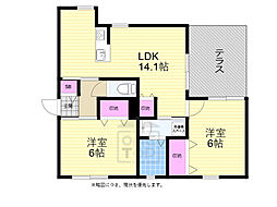 Villamasa 2LDKの間取図画像