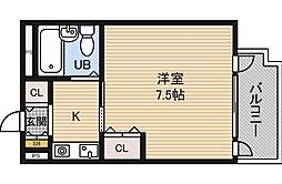 メイト緑地公園 ワンルームの間取図画像