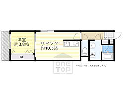ドロップショット日の出 1LDKの間取図画像