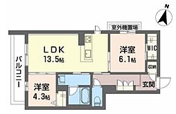 ラ・メゾン・ボナール 2LDKの間取図画像