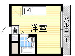 ユキハウス泉町 ワンルームの間取図画像