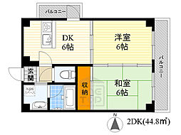 アートコート 2DKの間取図画像