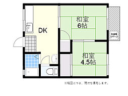 穂積ハイツ1 2DKの間取図画像