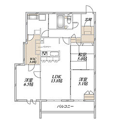ウエスタンハイツ18 3LDKの間取図画像
