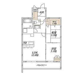 ウエスタンハイツ18 2LDKの間取図画像