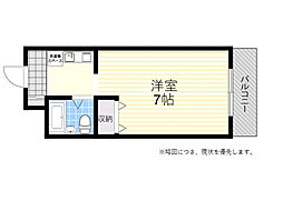 ルミナス千里山 1Kの間取図画像