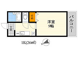 ステュディオリヴァージュ 1Kの間取図画像