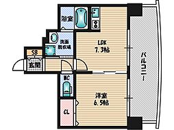 サンレムート・江坂2nd 1DKの間取図画像