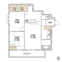 Garden crest箕面船場(BORIKIみのおせんば) 2LDKの間取図画像