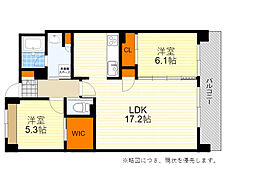 ルーチェ千里山 2LDKの間取図画像