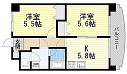 ハイツウエノ 2Kの間取図画像