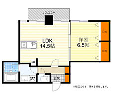 アスール江坂3rd 1LDKの間取図画像