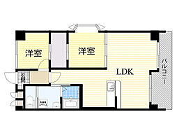 サンハイツ木多 2LDKの間取図画像
