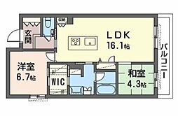 Gracieux下新庄 2LDKの間取図画像