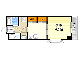 イースト・フィールド 1Kの間取図画像