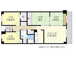 千里中央パークヒルズH棟 4LDKの間取図画像