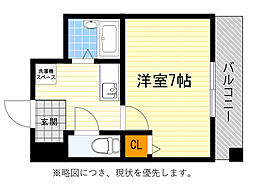 イーズ千里山 1Kの間取図画像