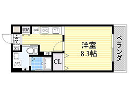 ドライバウム江坂 ワンルームの間取図画像