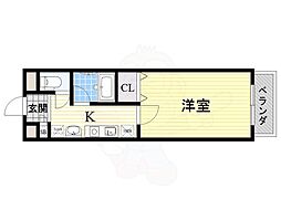 メゾンセルクル 1Kの間取図画像
