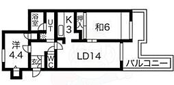 リブレ待兼山 2LDKの間取図画像